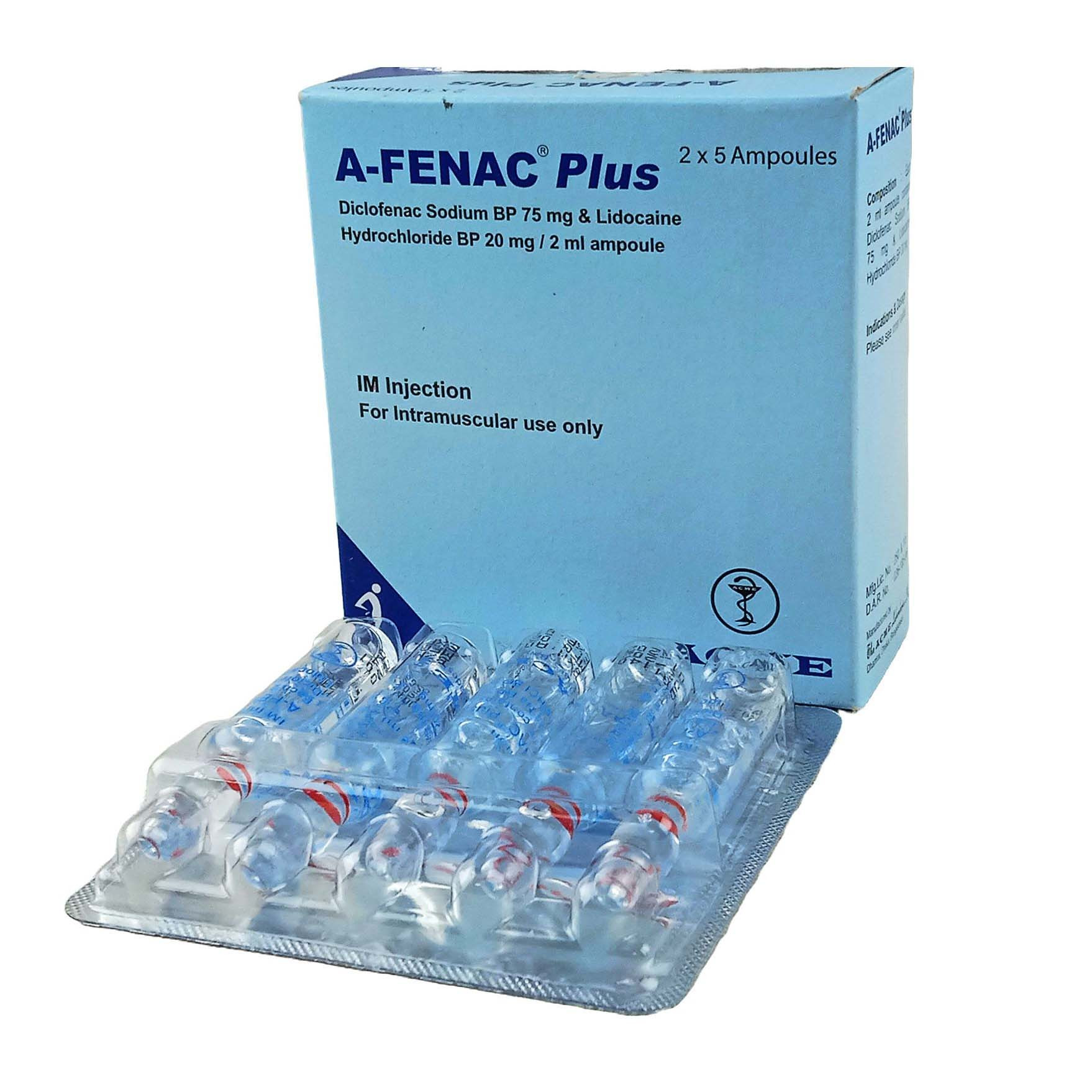 A-Fenac Plus (75 mg+20 mg)/2 ml IM Injection