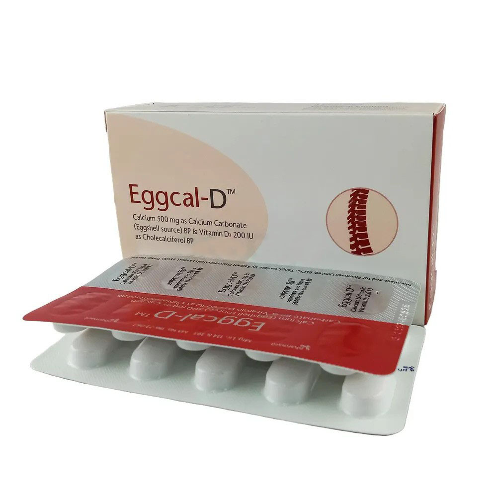 Eggcal-D 500 mg+200 IU Tablet