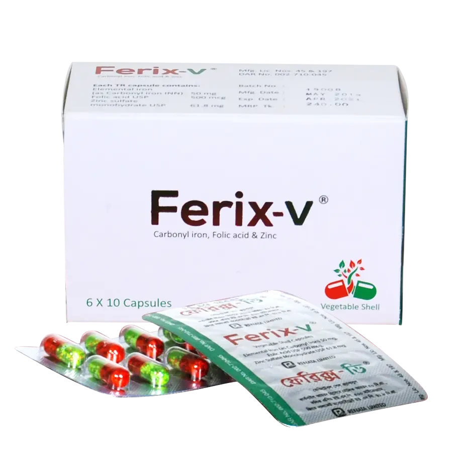 Ferix-V 50 mg+0.50 mg+61.80 mg Capsule (Timed Release)