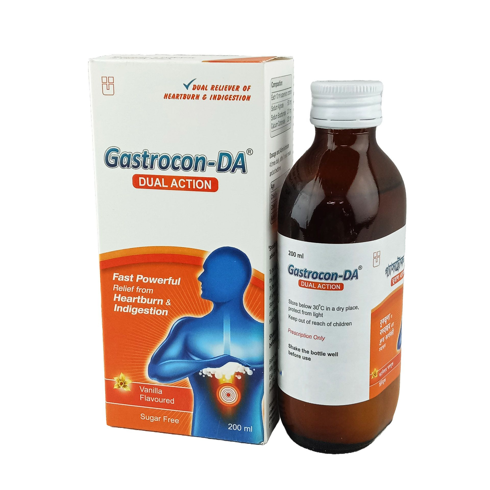 Gastrocon-DA (500 mg+213 mg+325 mg)/10 ml Oral Suspension