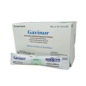 Gavinor (500 mg+267 mg+160 mg)/10 ml Oral Suspension