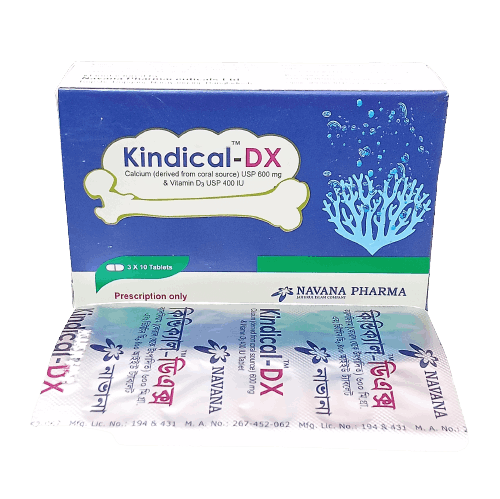 Kindical-DX 600 mg+400 IU Tablet