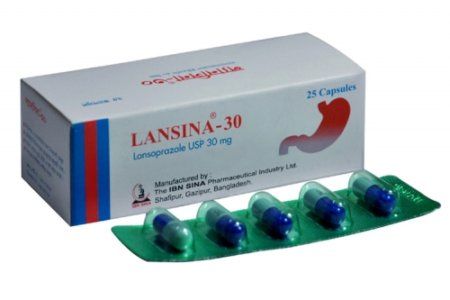 Lansina 30 mg Capsule (Enteric Coated Pellets)