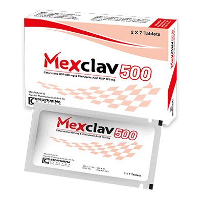 Mexclav 500 mg+125 mg Tablet