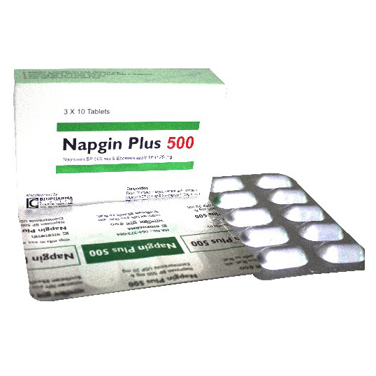 Napgin Plus 500 mg+20 mg Tablet (Delayed Release)