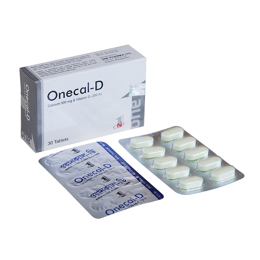 Onecal-D 500 mg+200 IU Tablet