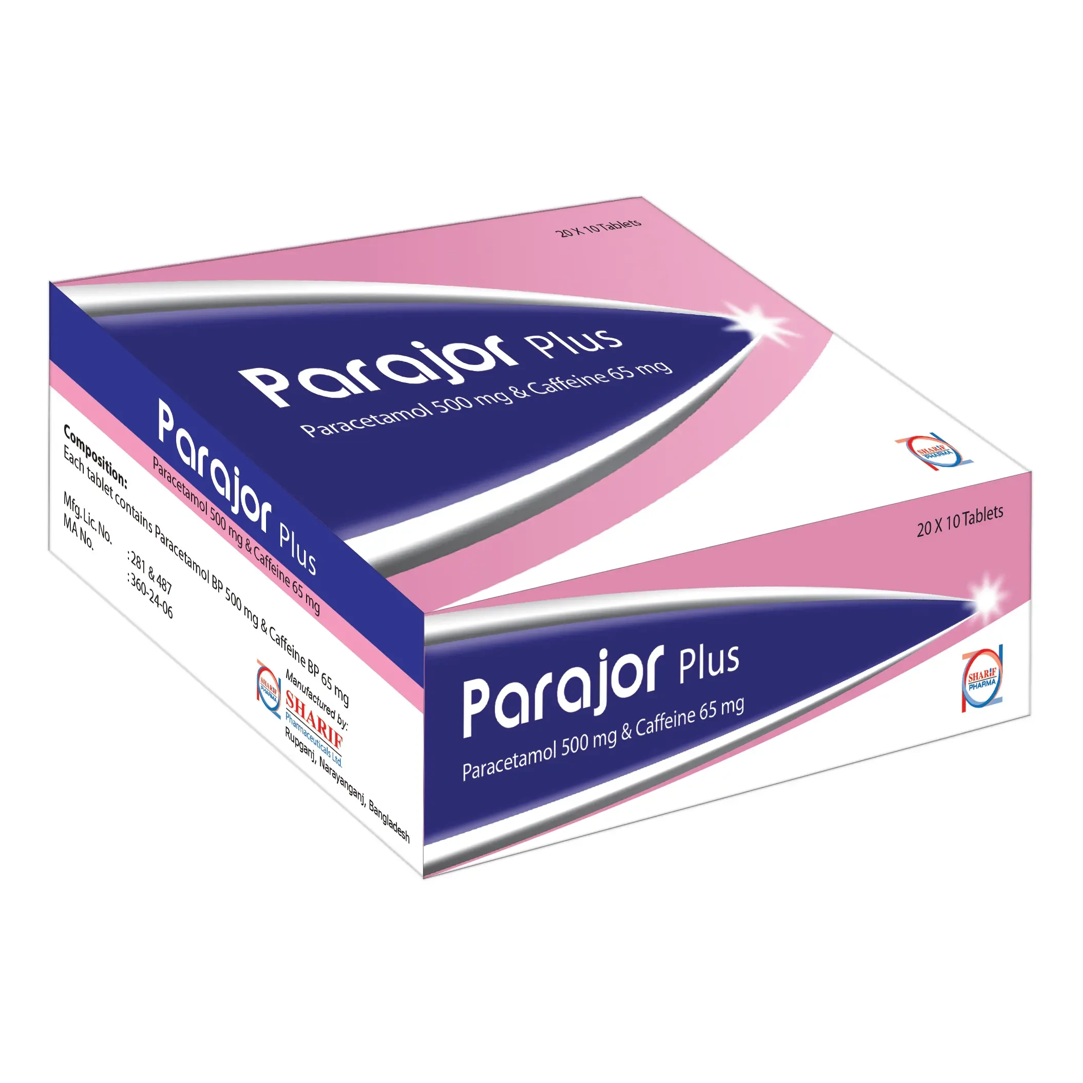 Parajor Plus 500 mg+65 mg Tablet