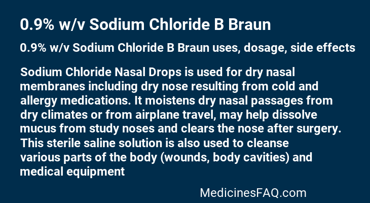 0.9% w/v Sodium Chloride B Braun