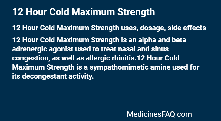 12 Hour Cold Maximum Strength