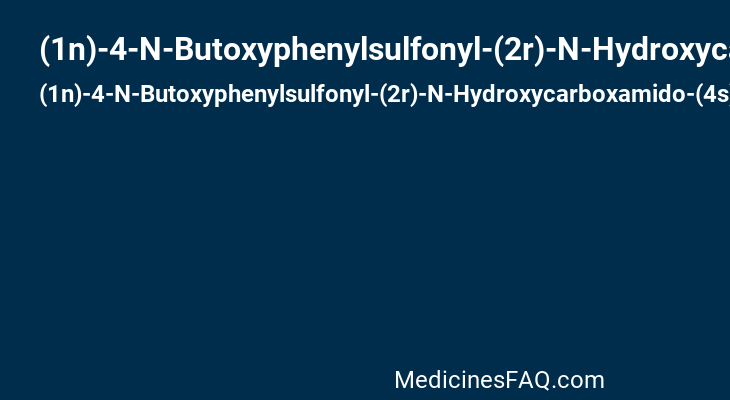 (1n)-4-N-Butoxyphenylsulfonyl-(2r)-N-Hydroxycarboxamido-(4s)-Methanesulfonylamino-Pyrrolidine