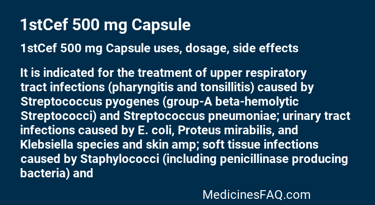 1stCef 500 mg Capsule