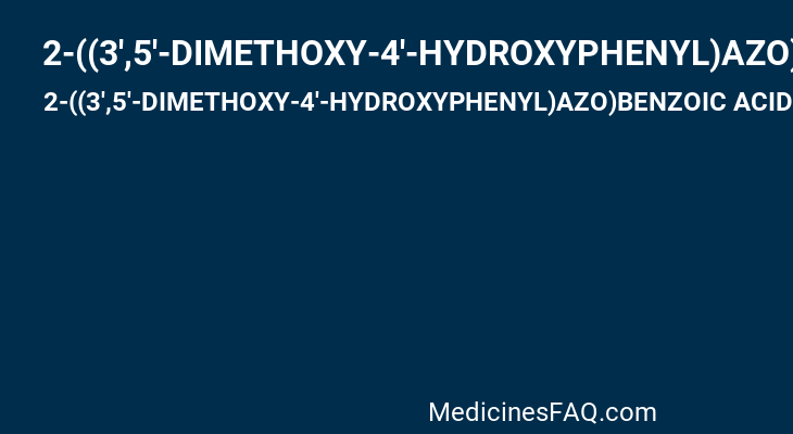 2-((3',5'-DIMETHOXY-4'-HYDROXYPHENYL)AZO)BENZOIC ACID