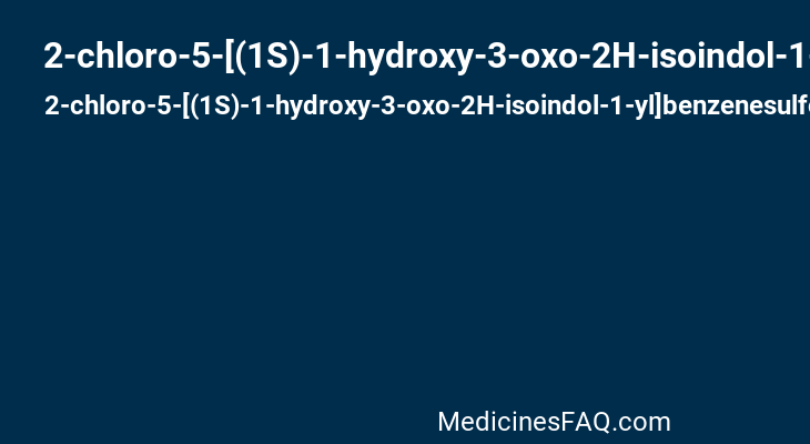 2-chloro-5-[(1S)-1-hydroxy-3-oxo-2H-isoindol-1-yl]benzenesulfonamide