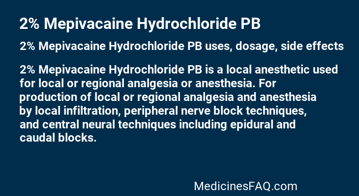2% Mepivacaine Hydrochloride PB