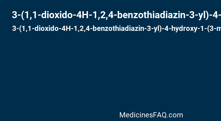 3-(1,1-dioxido-4H-1,2,4-benzothiadiazin-3-yl)-4-hydroxy-1-(3-methylbutyl)quinolin-2(1H)-one