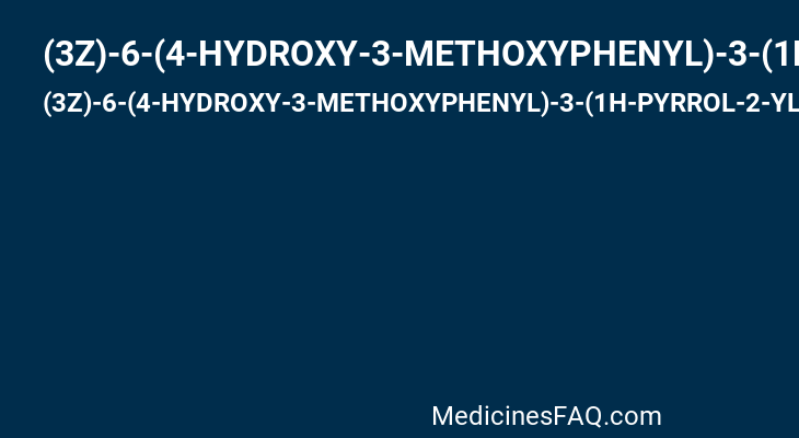 (3Z)-6-(4-HYDROXY-3-METHOXYPHENYL)-3-(1H-PYRROL-2-YLMETHYLENE)-1,3-DIHYDRO-2H-INDOL-2-ONE