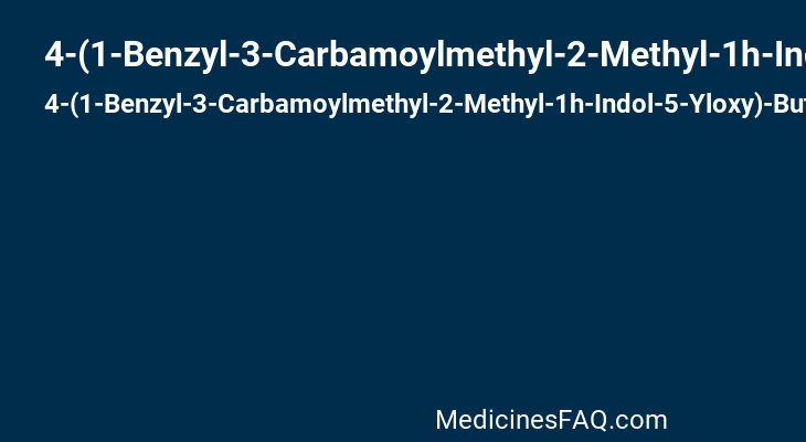 4-(1-Benzyl-3-Carbamoylmethyl-2-Methyl-1h-Indol-5-Yloxy)-Butyric Acid
