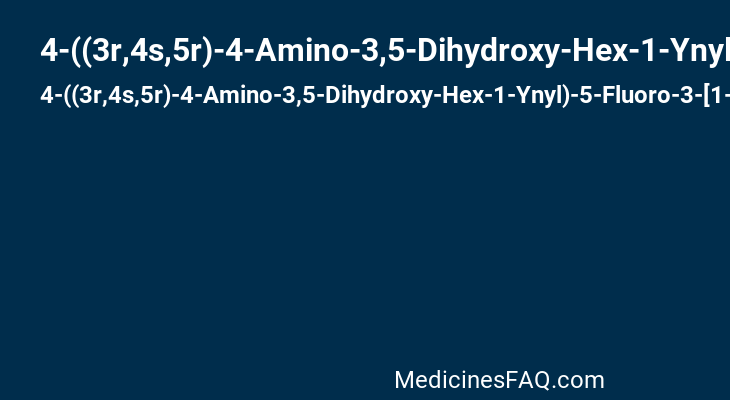 4-((3r,4s,5r)-4-Amino-3,5-Dihydroxy-Hex-1-Ynyl)-5-Fluoro-3-[1-(3-Methoxy-1h-Pyrrol-2-Yl)-Meth-(Z)-Ylidene]-1,3-Dihydro-Indol-2-One