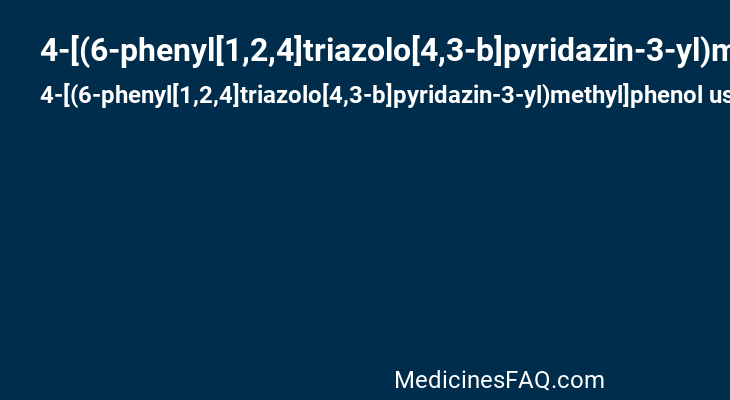 4-[(6-phenyl[1,2,4]triazolo[4,3-b]pyridazin-3-yl)methyl]phenol