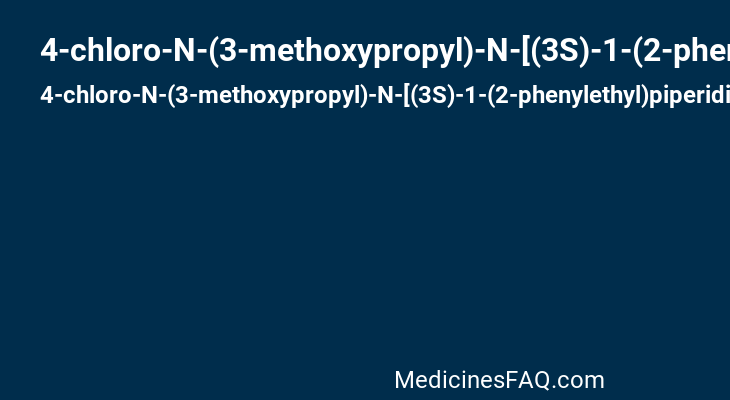 4-chloro-N-(3-methoxypropyl)-N-[(3S)-1-(2-phenylethyl)piperidin-3-yl]benzamide
