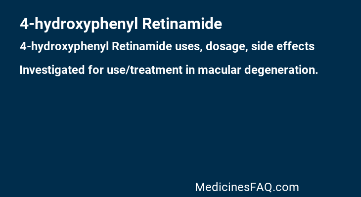 4-hydroxyphenyl Retinamide