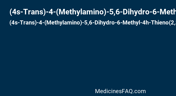(4s-Trans)-4-(Methylamino)-5,6-Dihydro-6-Methyl-4h-Thieno(2,3-B)Thiopyran-2-Sulfonamide-7,7-Dioxide