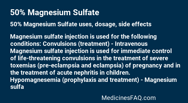 50% Magnesium Sulfate