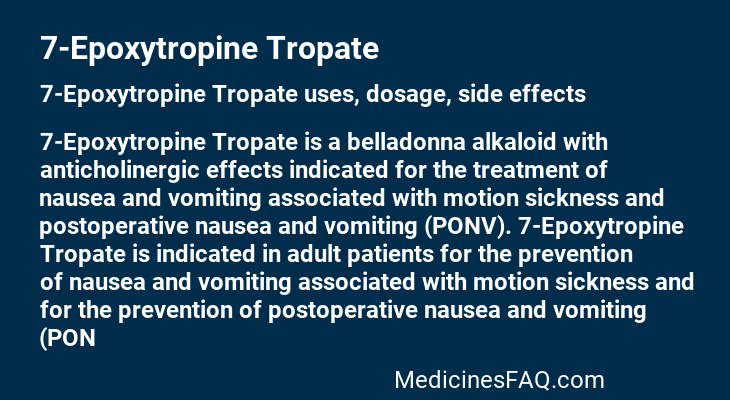 7-Epoxytropine Tropate