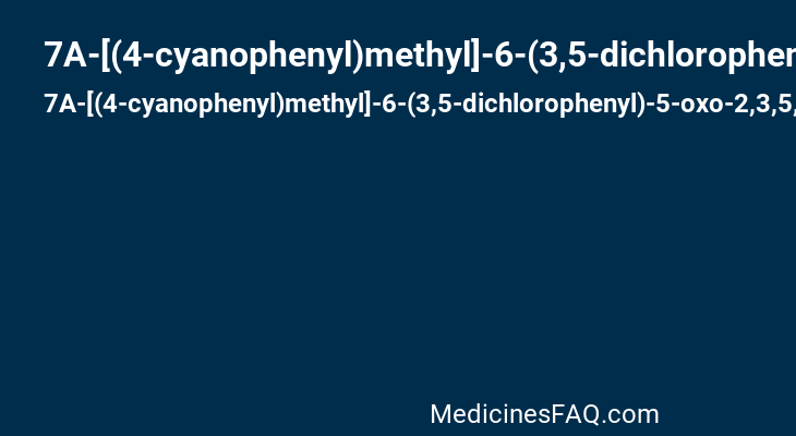 7A-[(4-cyanophenyl)methyl]-6-(3,5-dichlorophenyl)-5-oxo-2,3,5,7A-tetrahydro-1H-pyrrolo[1,2-A]pyrrole-7-carbonitrile