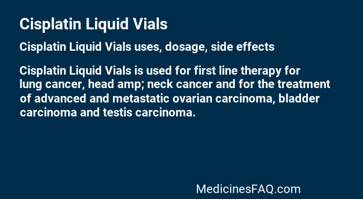 Cisplatin Liquid Vials