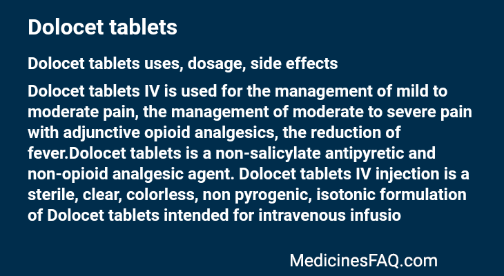 Dolocet tablets