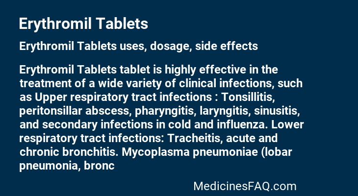 Erythromil Tablets