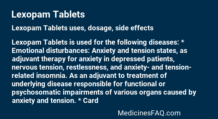 Lexopam Tablets