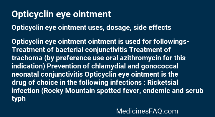 Opticyclin eye ointment