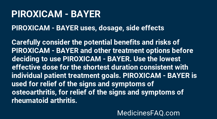 PIROXICAM - BAYER