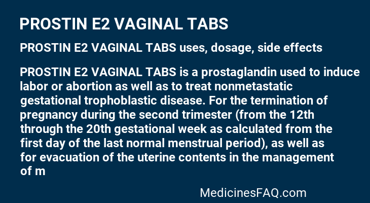 PROSTIN E2 VAGINAL TABS