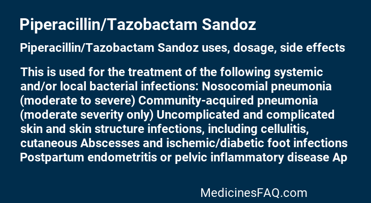 Piperacillin/Tazobactam Sandoz