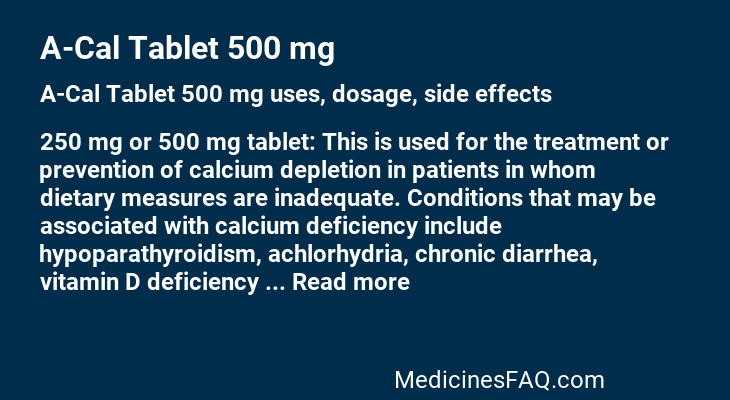 A-Cal Tablet 500 mg