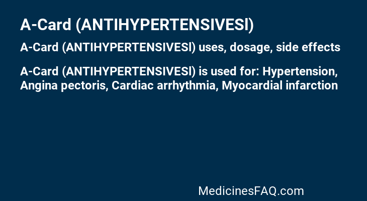 A-Card (ANTIHYPERTENSIVESl)