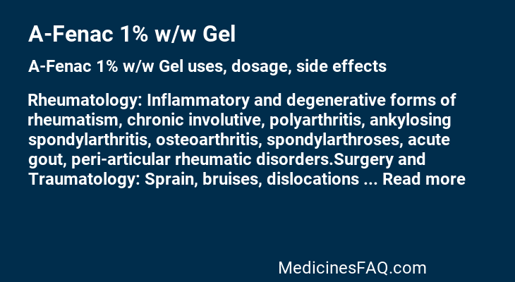 A-Fenac 1% w/w Gel