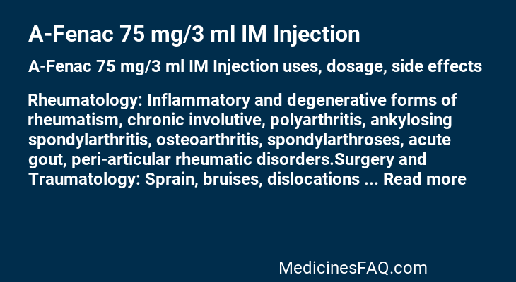 A-Fenac 75 mg/3 ml IM Injection