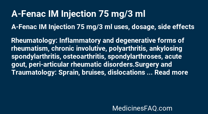 A-Fenac IM Injection 75 mg/3 ml