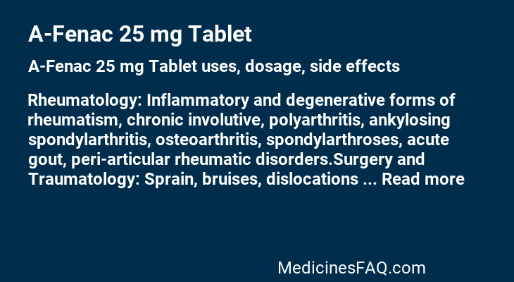 A-Fenac 25 mg Tablet