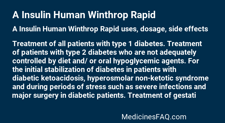 A Insulin Human Winthrop Rapid