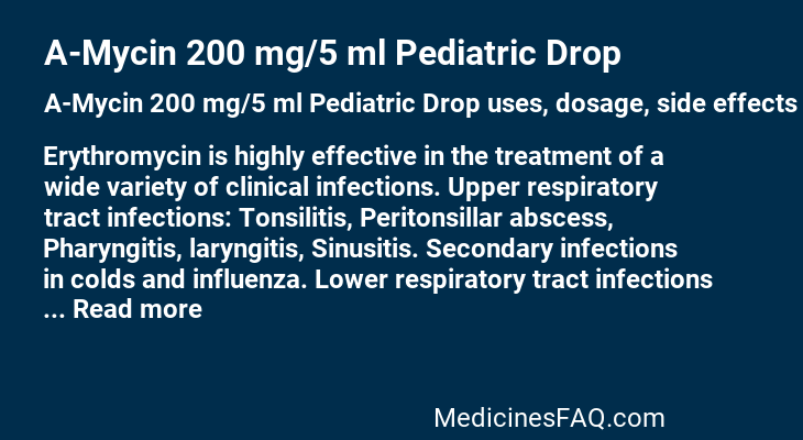 A-Mycin 200 mg/5 ml Pediatric Drop