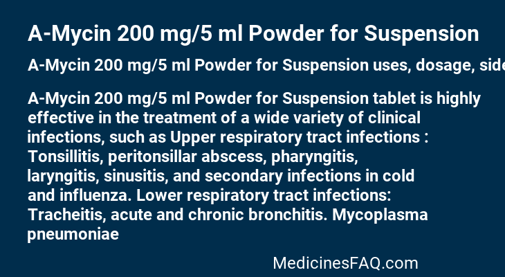 A-Mycin 200 mg/5 ml Powder for Suspension