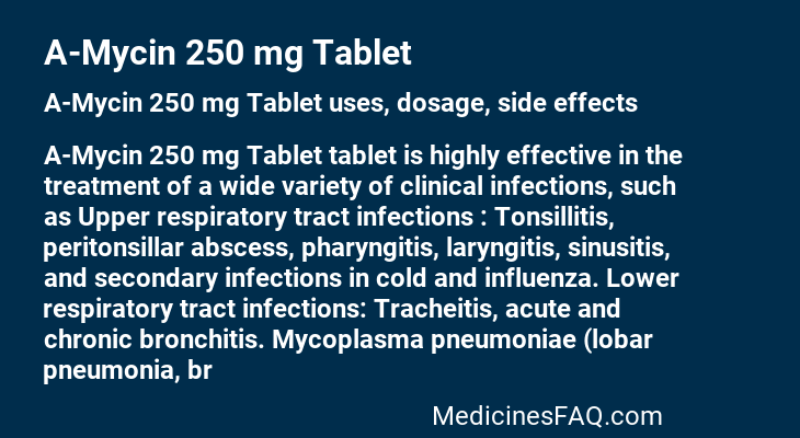 A-Mycin 250 mg Tablet