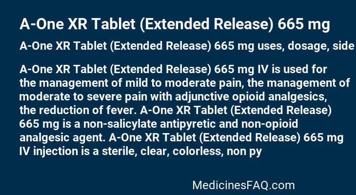 A-One XR Tablet (Extended Release) 665 mg