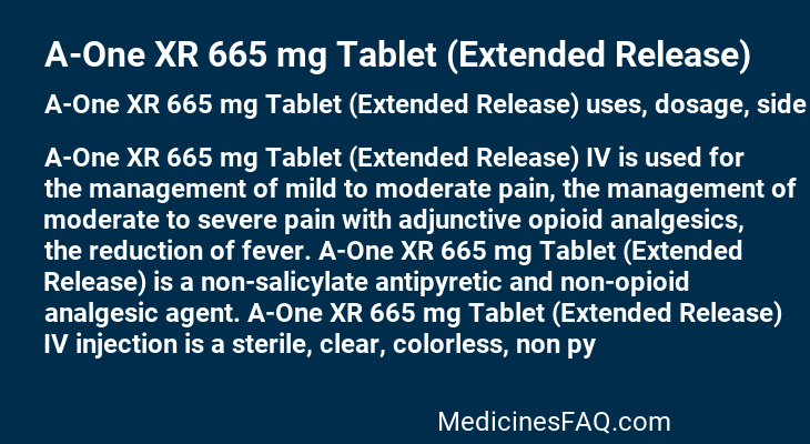 A-One XR 665 mg Tablet (Extended Release)