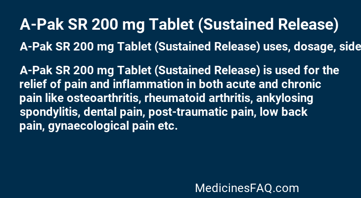 A-Pak SR 200 mg Tablet (Sustained Release)